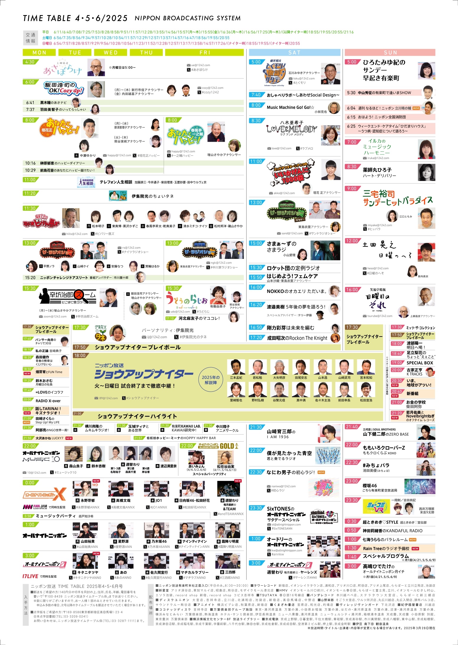 ニッポン放送タイムテーブル2026最新解説！改編真相と冊子入手術