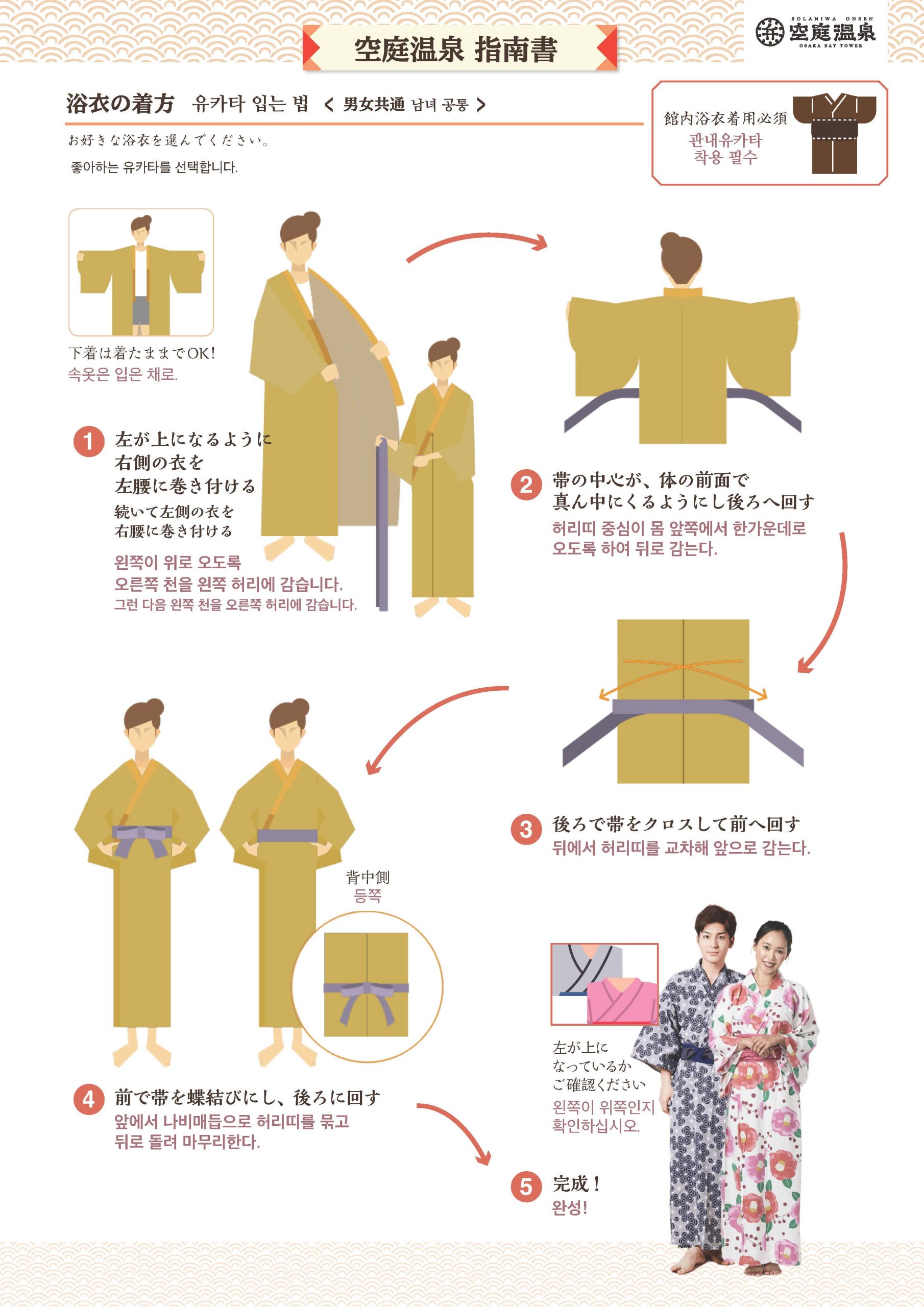 温泉浴衣の正しい着方完全ガイド！男女別の合わせ方と着崩れ防止策