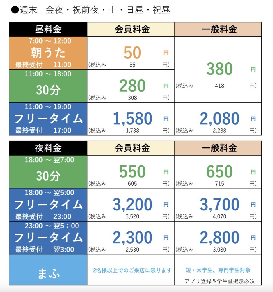 まねきねこ料金表2026決定版！朝うた・フリータイム最安攻略