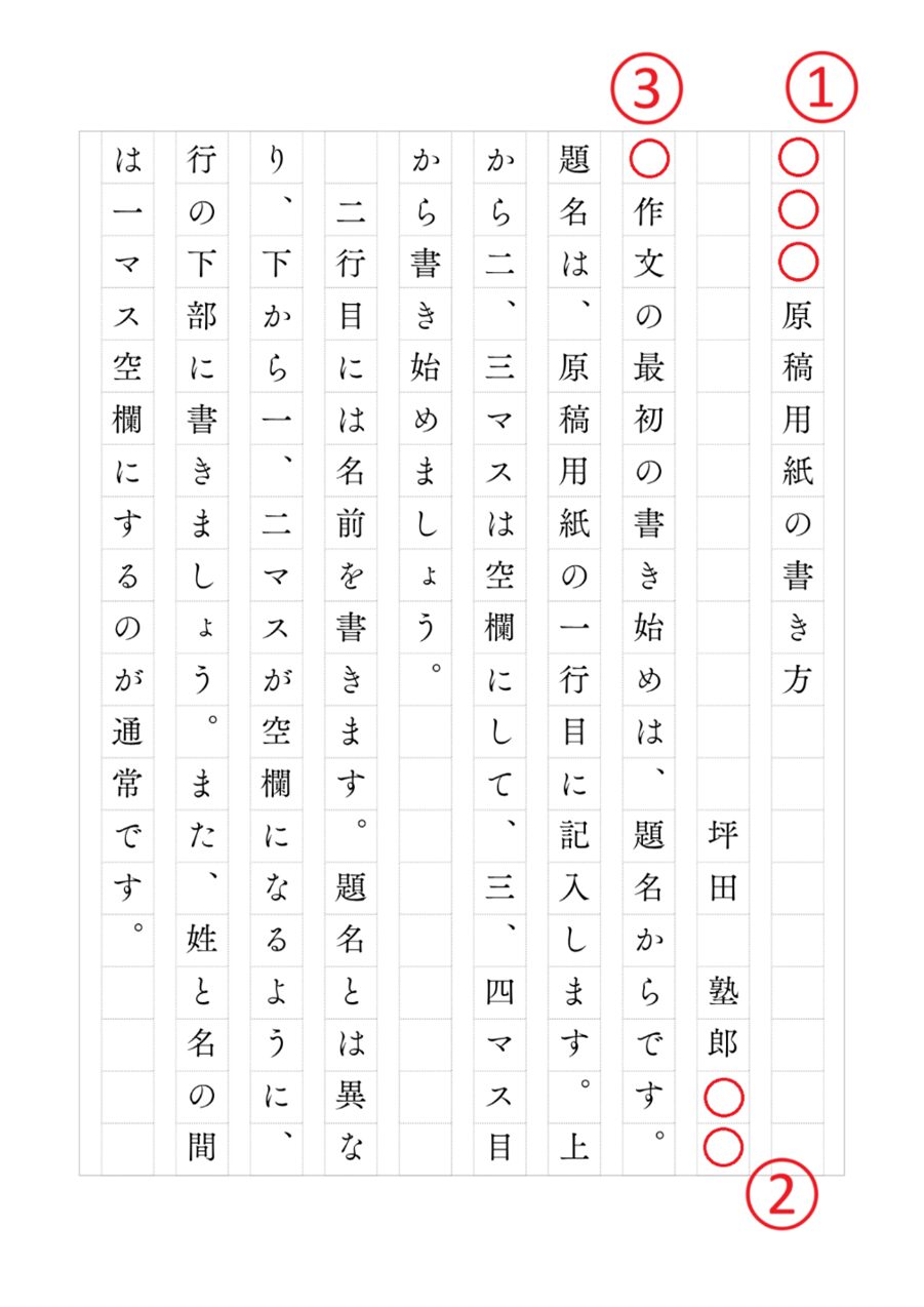 原稿用紙の正しい使い方決定版！小論文・感想文の減点防止ルール