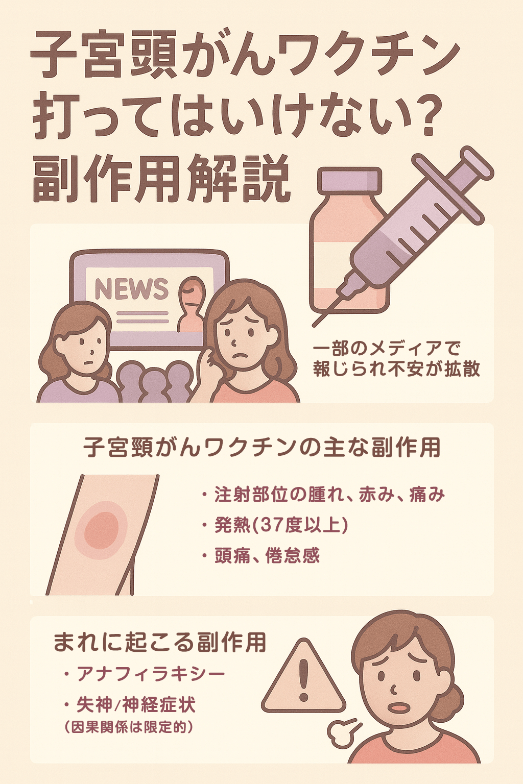 子宮頸がんワクチンの副作用はいつまで？症状・確率と厚労省最新見解