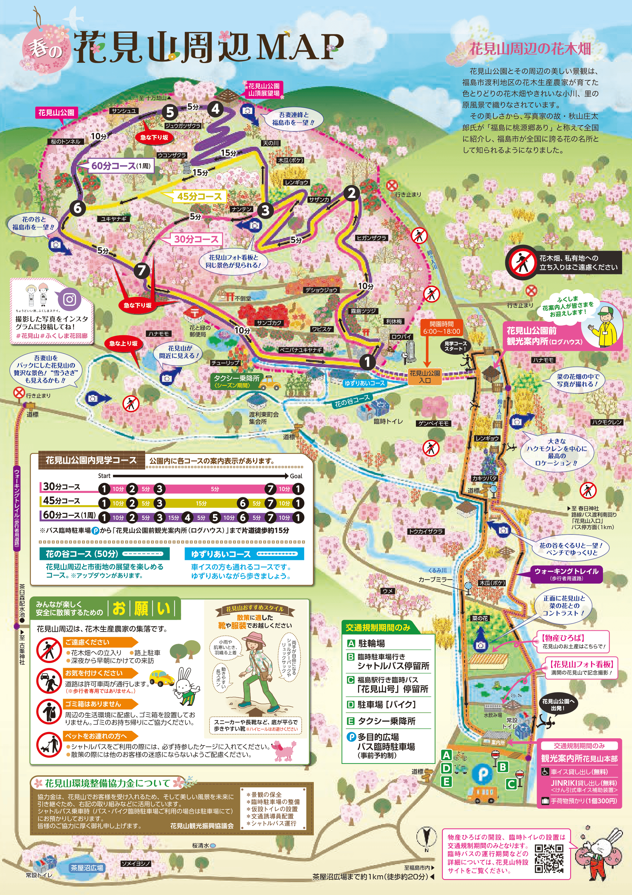 福島・花見山公園の開花状況2026！桃源郷の絶景と駐車場アクセス