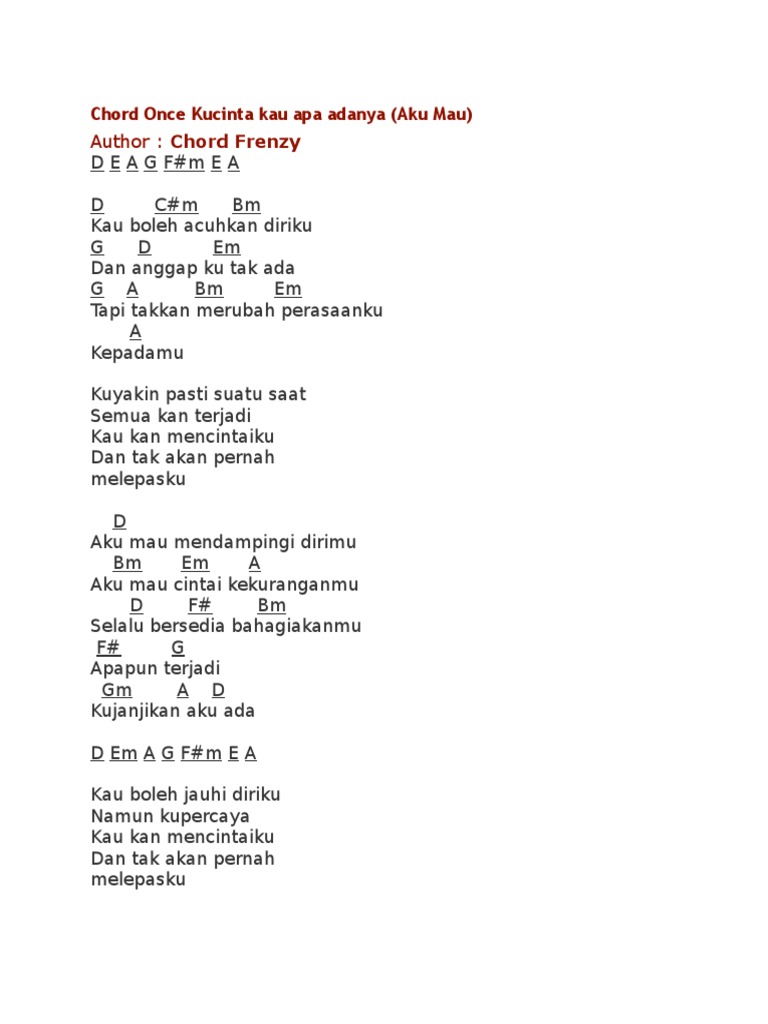 Once名曲「Aku Mau」ギターコード！初心者向け簡単弾き方と原曲キー