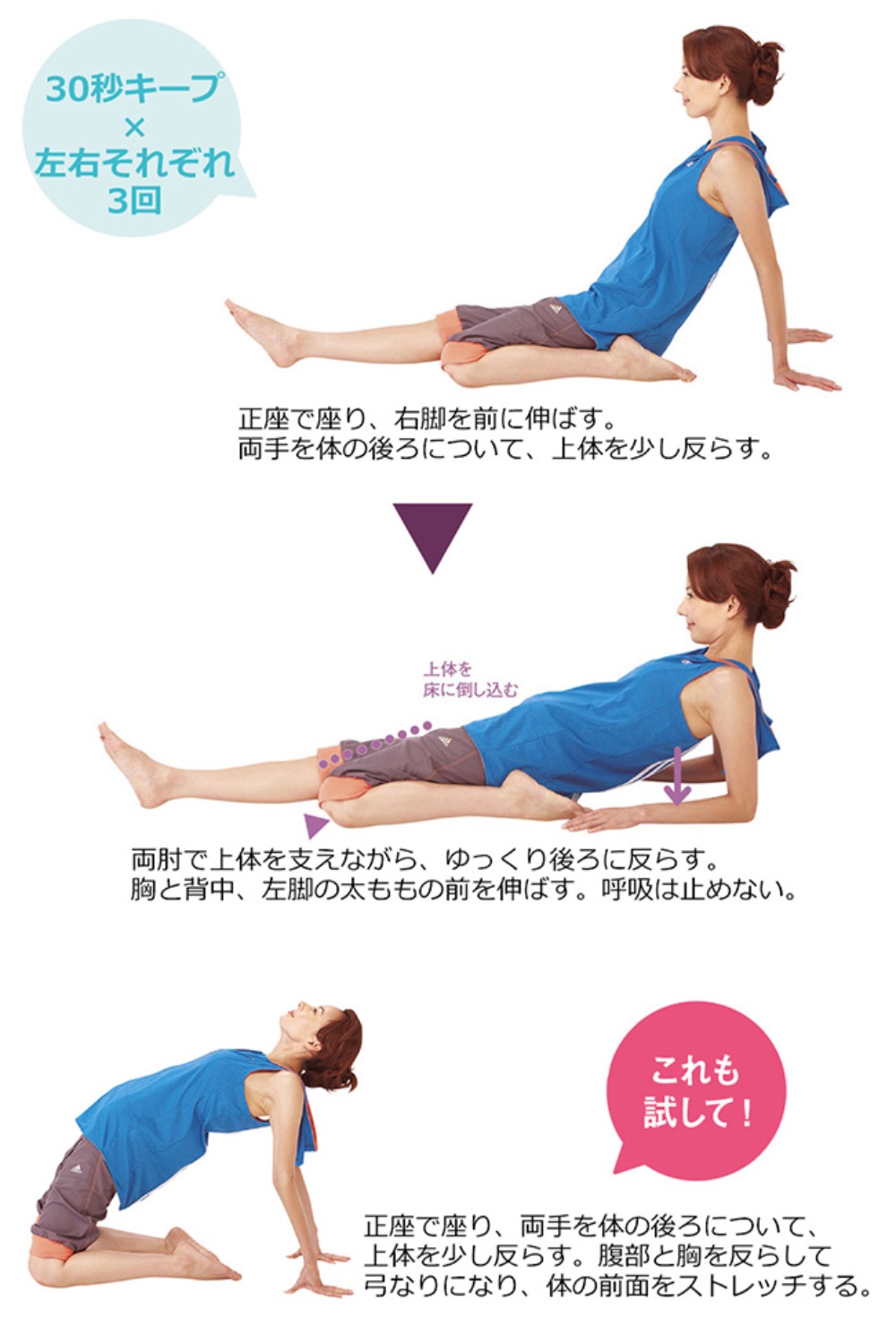 太もも前ストレッチで前張り解消！寝ながら1分で反り腰をリセット