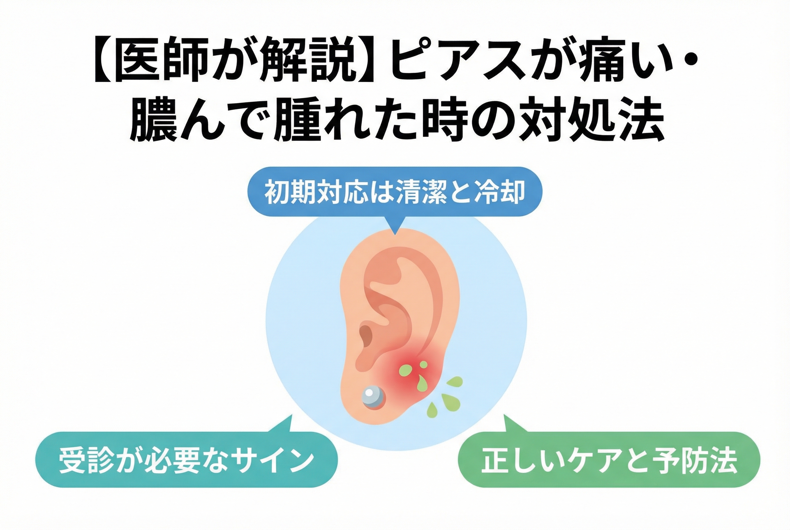 ピアスの耳がパンパンに腫れる原因と対処法｜外すリスクと危険サイン