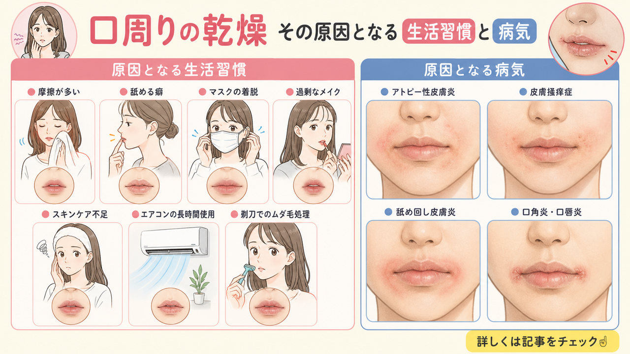 口の周りの乾燥や粉吹きが治らない理由｜専門医が明かす最新改善策