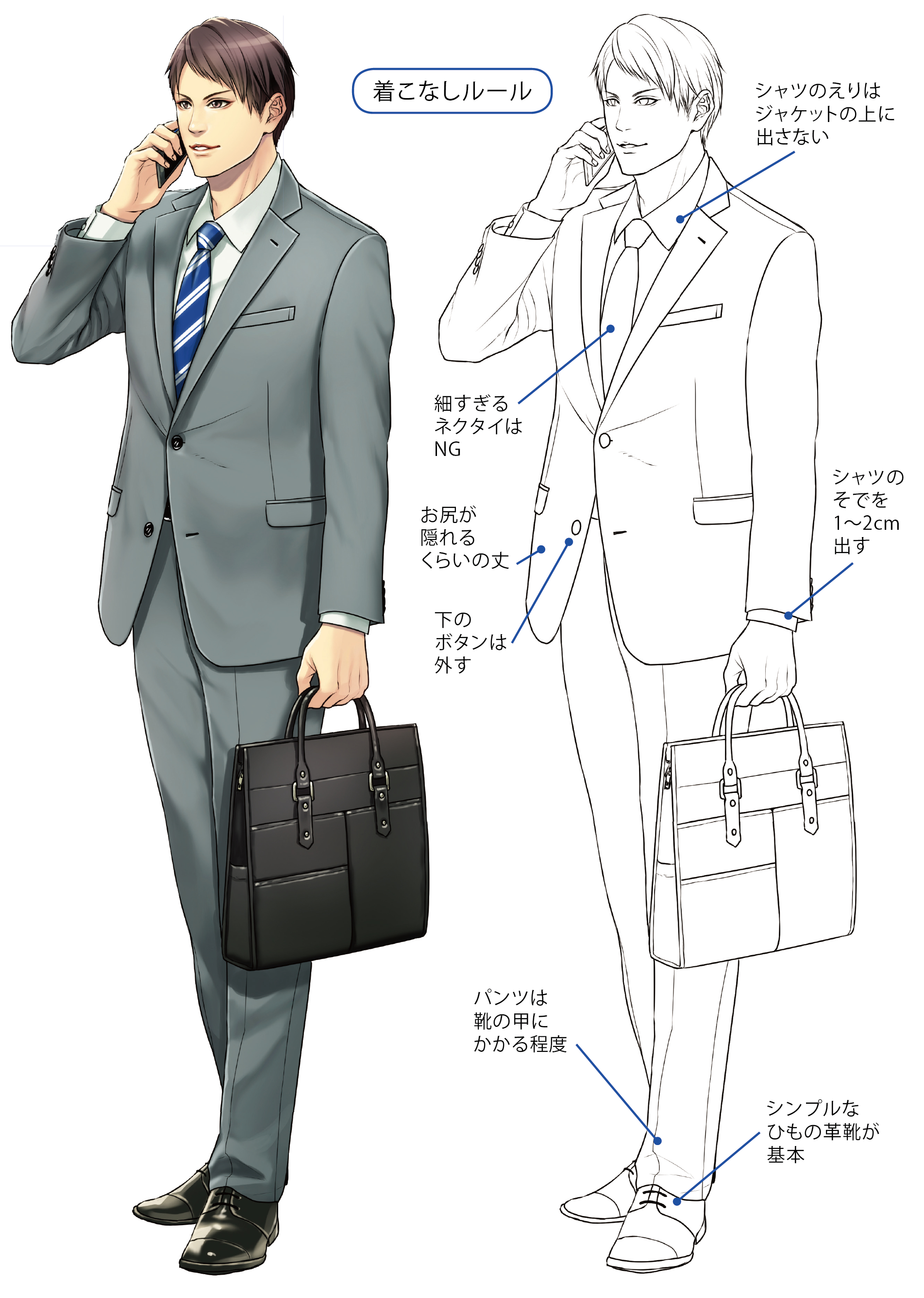 スーツの描き方完全攻略！初心者の違和感を消す立体構造とシワの法則