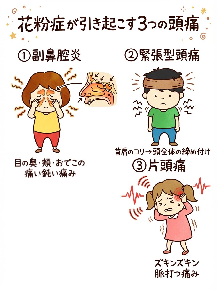 花粉で頭痛が起きる原因と治し方！薬が効かない理由と即効ケア