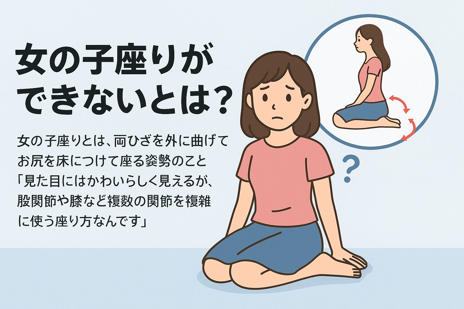 女の子座りできないのは骨格が原因？無理に座らない方がいい医学的真実
