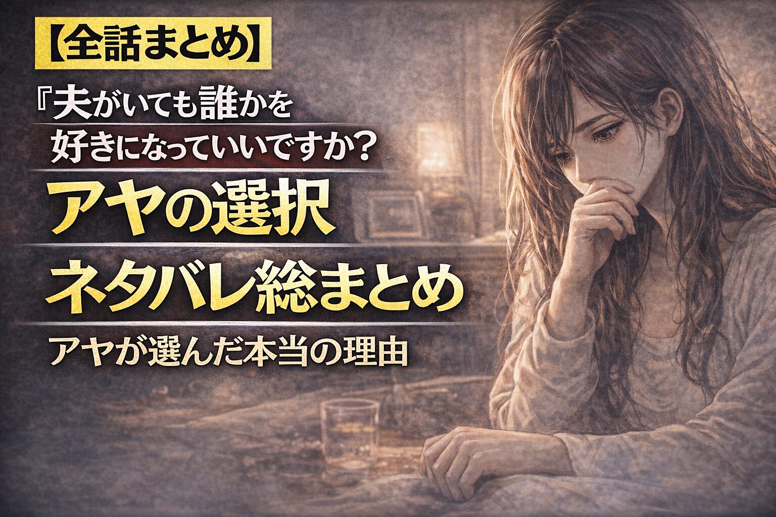 夫がいても誰かを好きになっていいですか『アヤの決断』最終回と結末