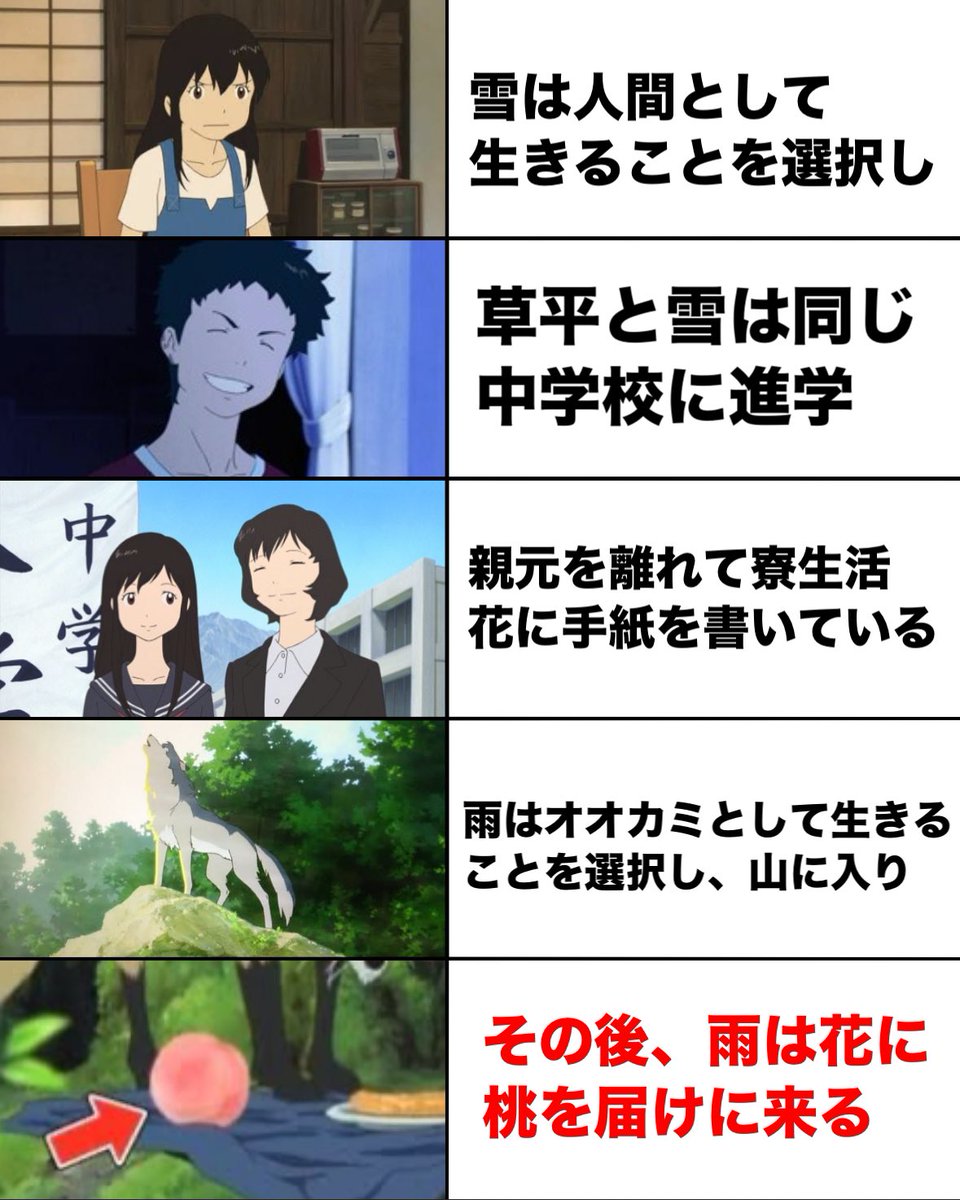 『おおかみこどもの雨と雪』その後の結末！雨と雪の現在や結婚の真相