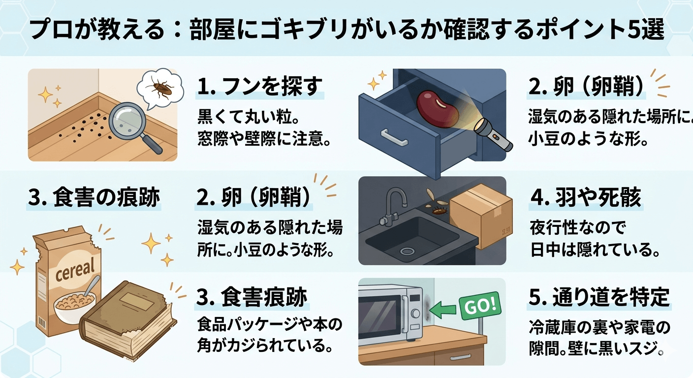 部屋にゴキブリがいるか確かめる方法！潜伏サインと見失った時の対処法