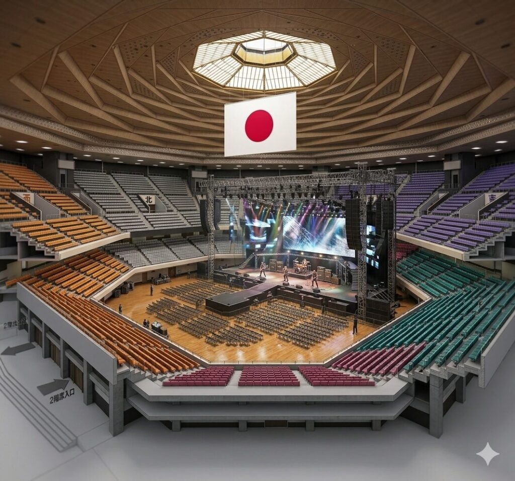 日本武道館のキャパの真実！最大1.4万人の動員数と座席見え方徹底比較