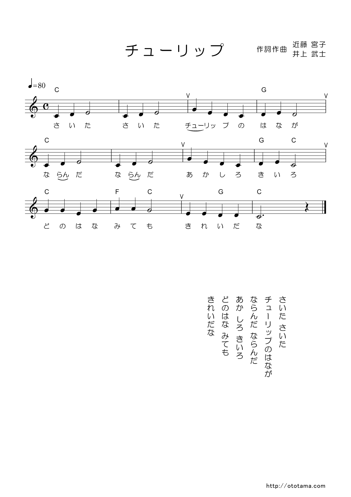童謡チューリップの無料楽譜！ドレミ付き簡単伴奏と作詞者の真相を解説