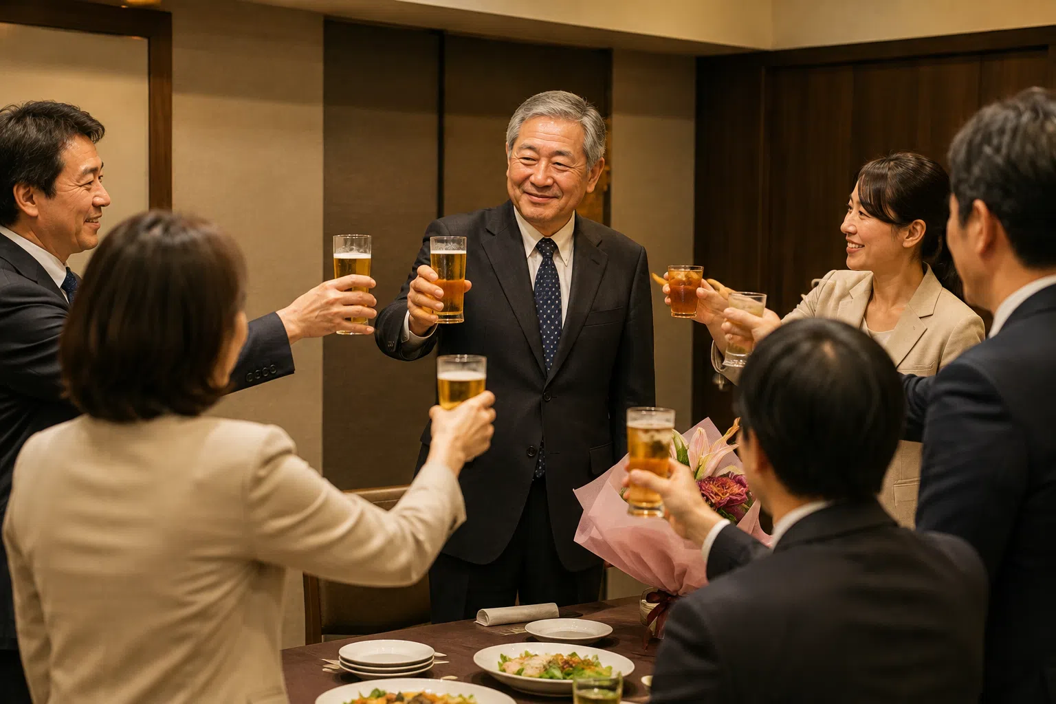 定年退職の乾杯挨拶で失敗しない極意！1分で心に響く例文と最新マナー