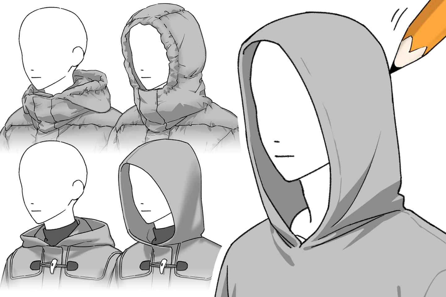 パーカーのフード描き方決定版！立体感を生む構造とプロの劇的改善術