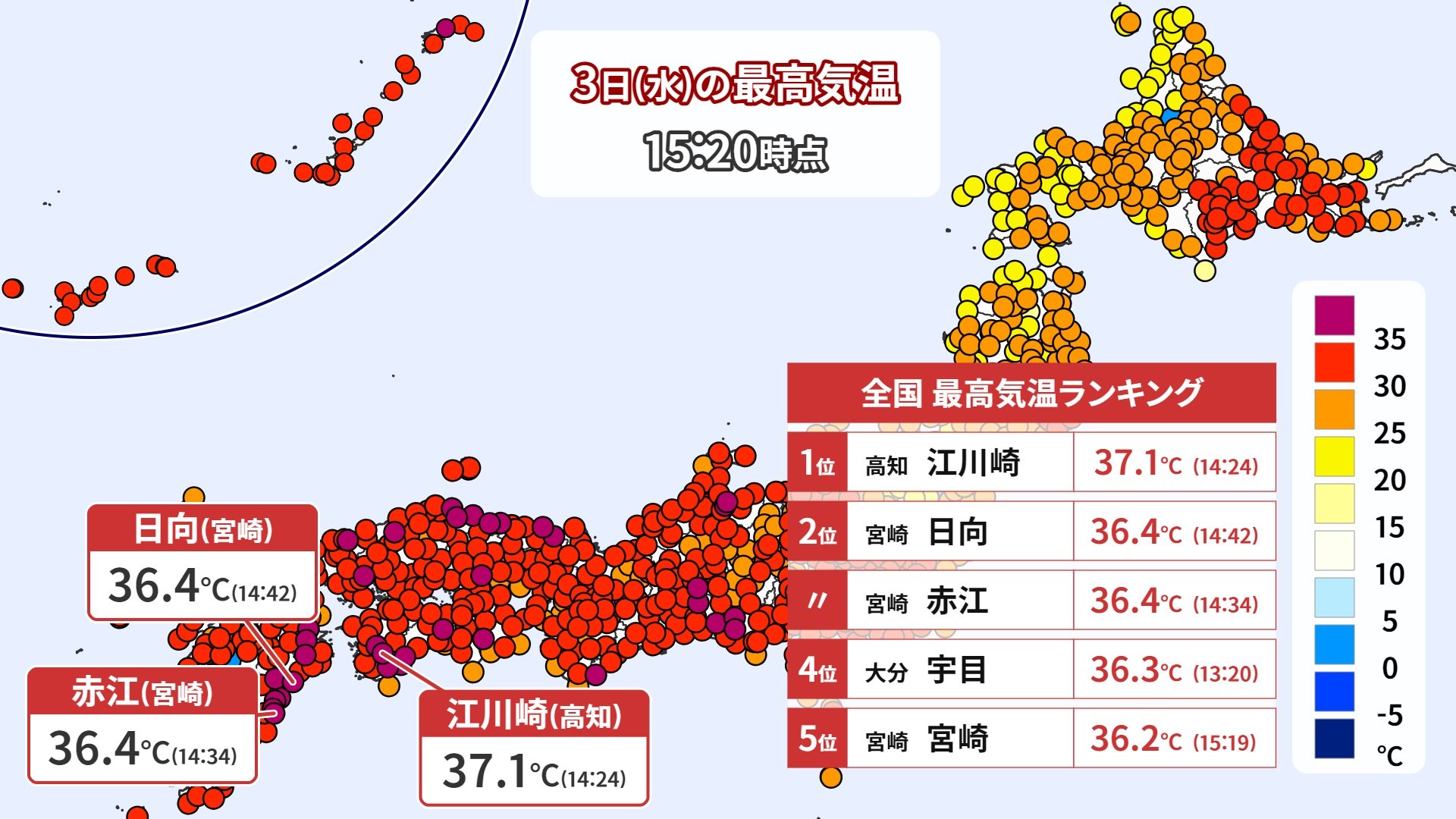 今日の全国最高気温まとめ！40度超え速報と記録更新の意外な場所とは