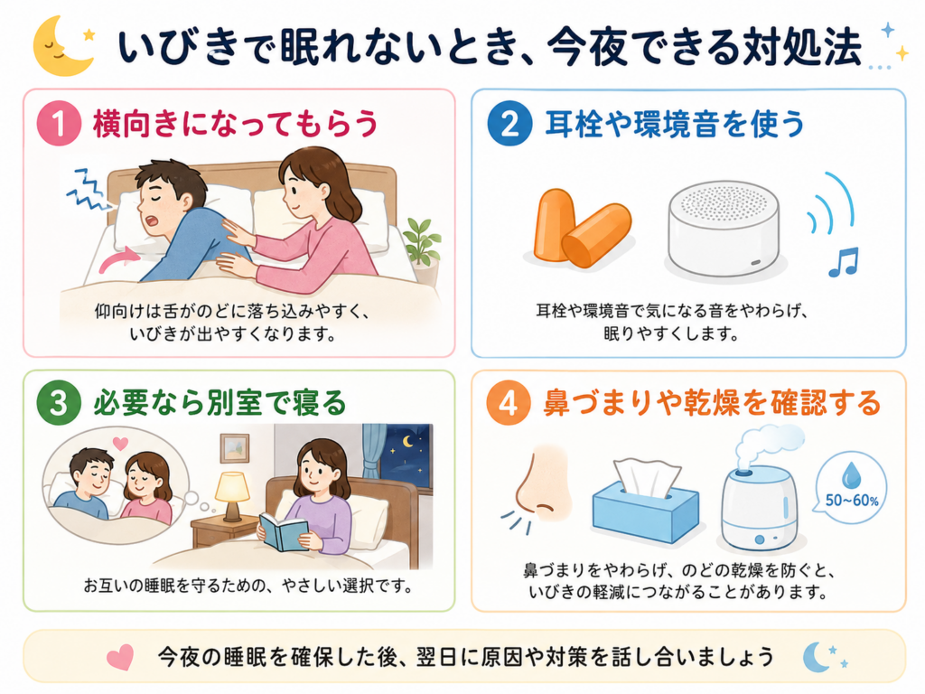 いびきがうるさくて寝れない夜の即効対処法と夫婦の限界回避策