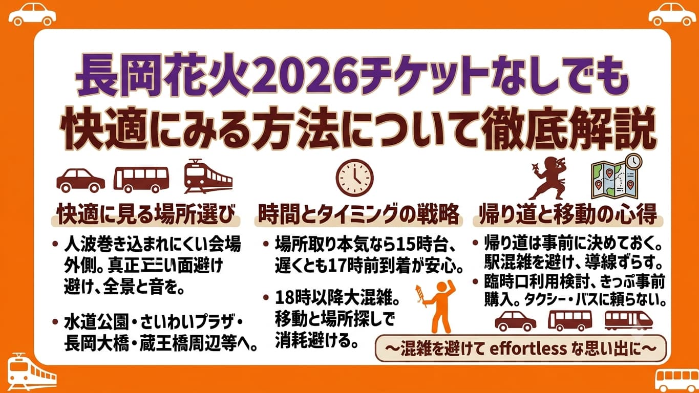 【2026】長岡花火はチケットなしで見える？無料穴場と裏ワザ解説