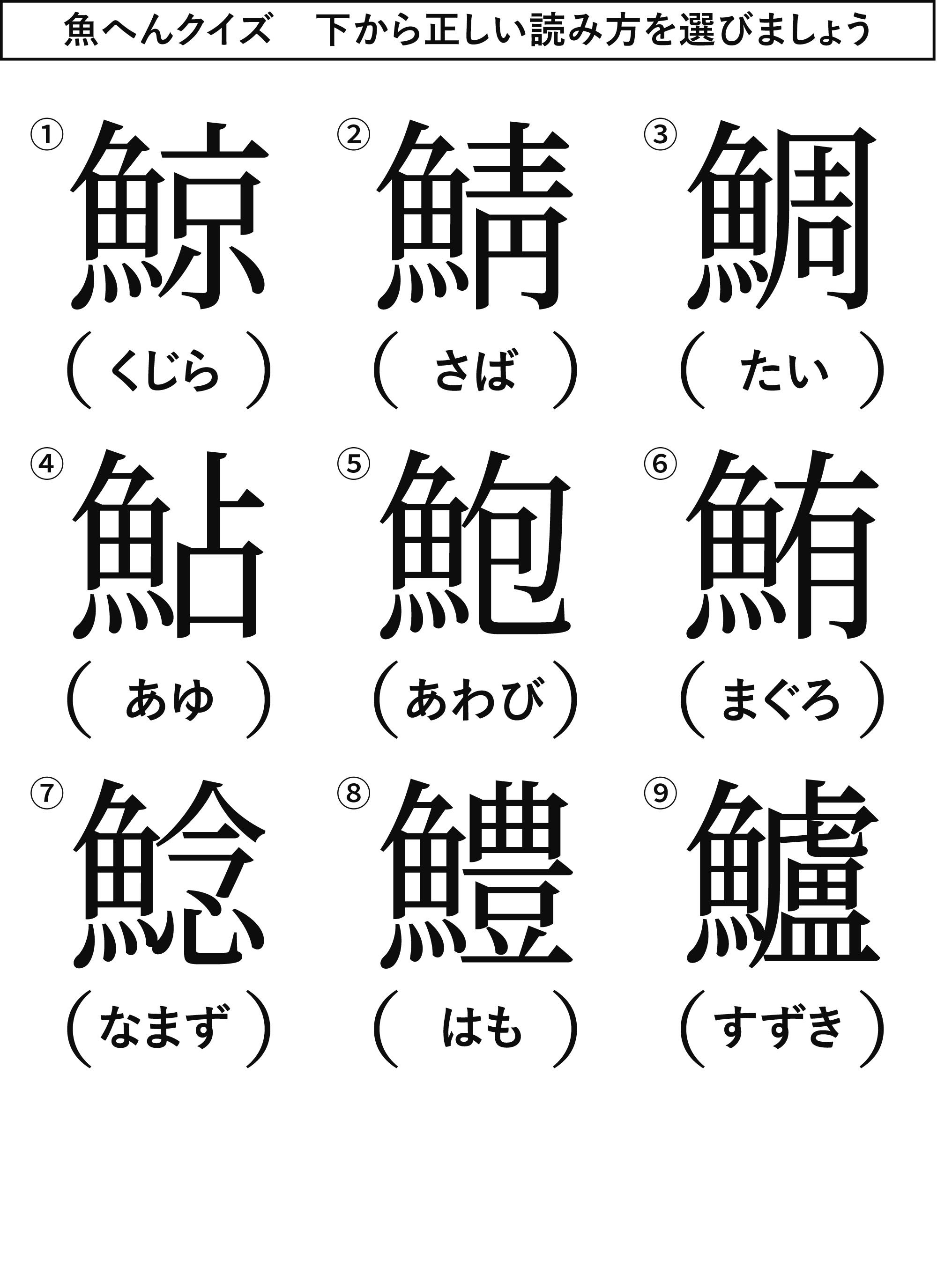 魚偏の漢字一覧と難読クイズ！寿司屋の湯呑みから由来まで徹底解説
