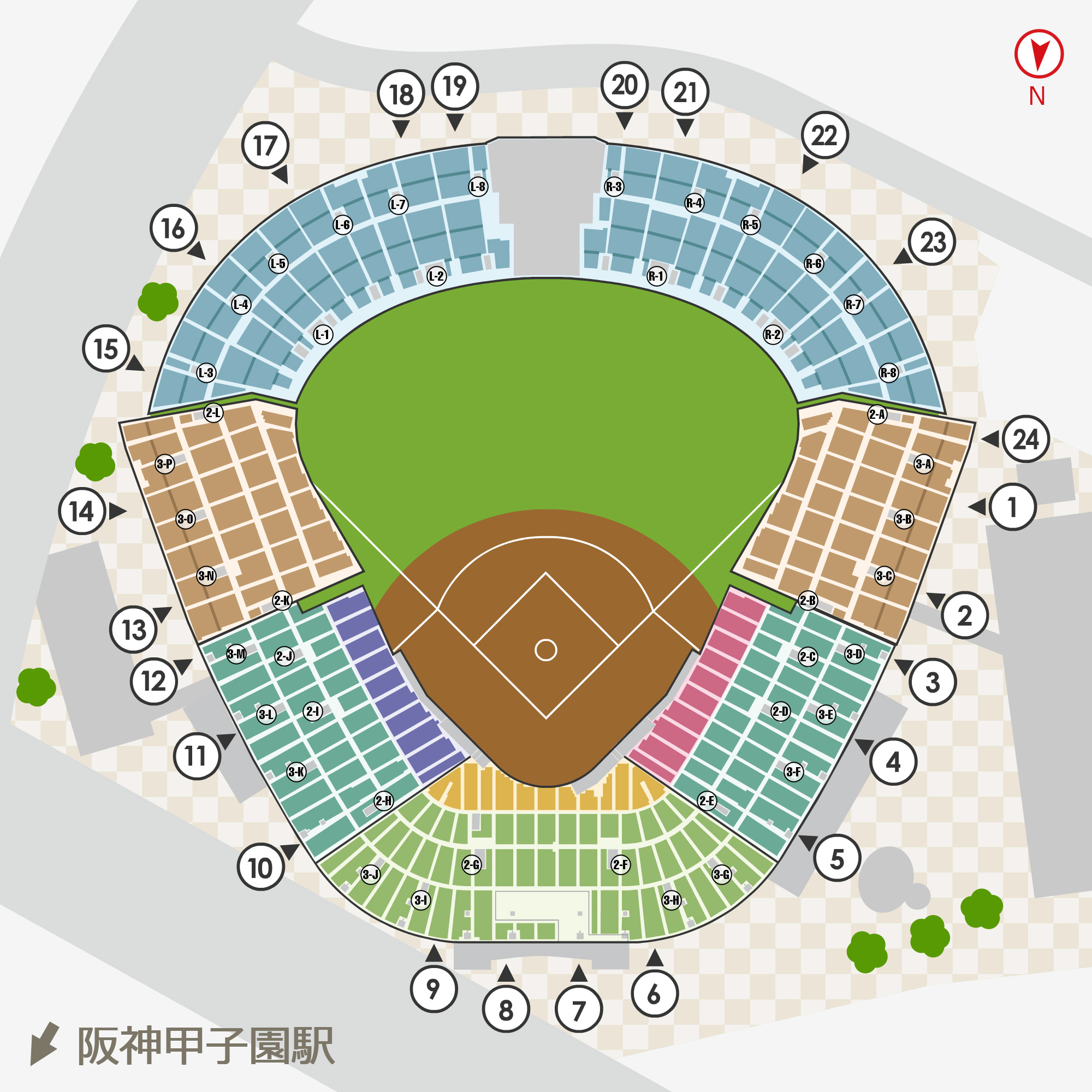 甲子園の座席検索ガイド2026！見え方・日陰と雨濡れ回避の良席選び