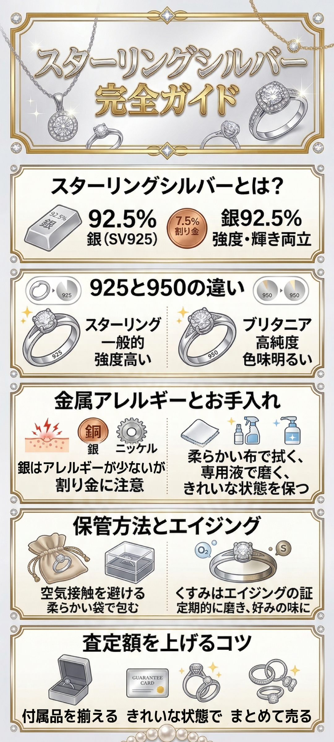 スターリングシルバーとは？925との違いや価値・黒ずみの真相を解説