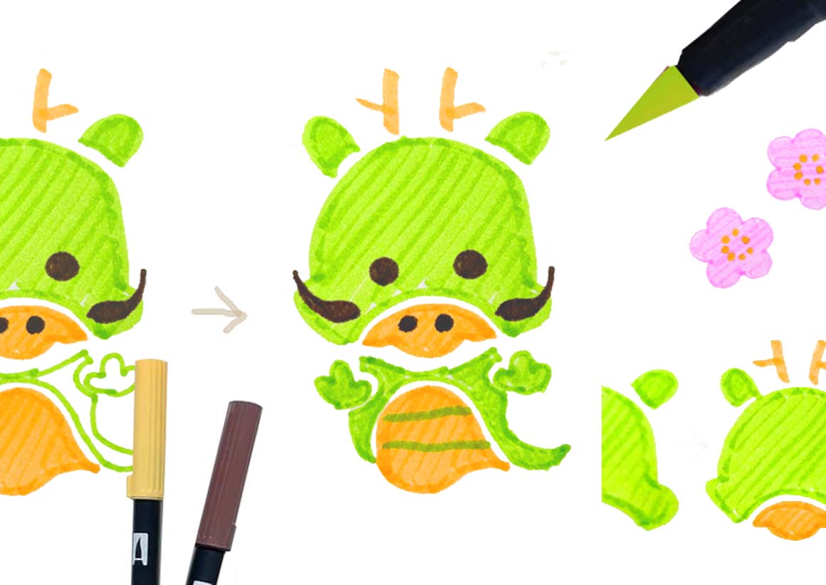 辰年イラスト手書きのコツ！簡単でかわいい龍の描き方決定版