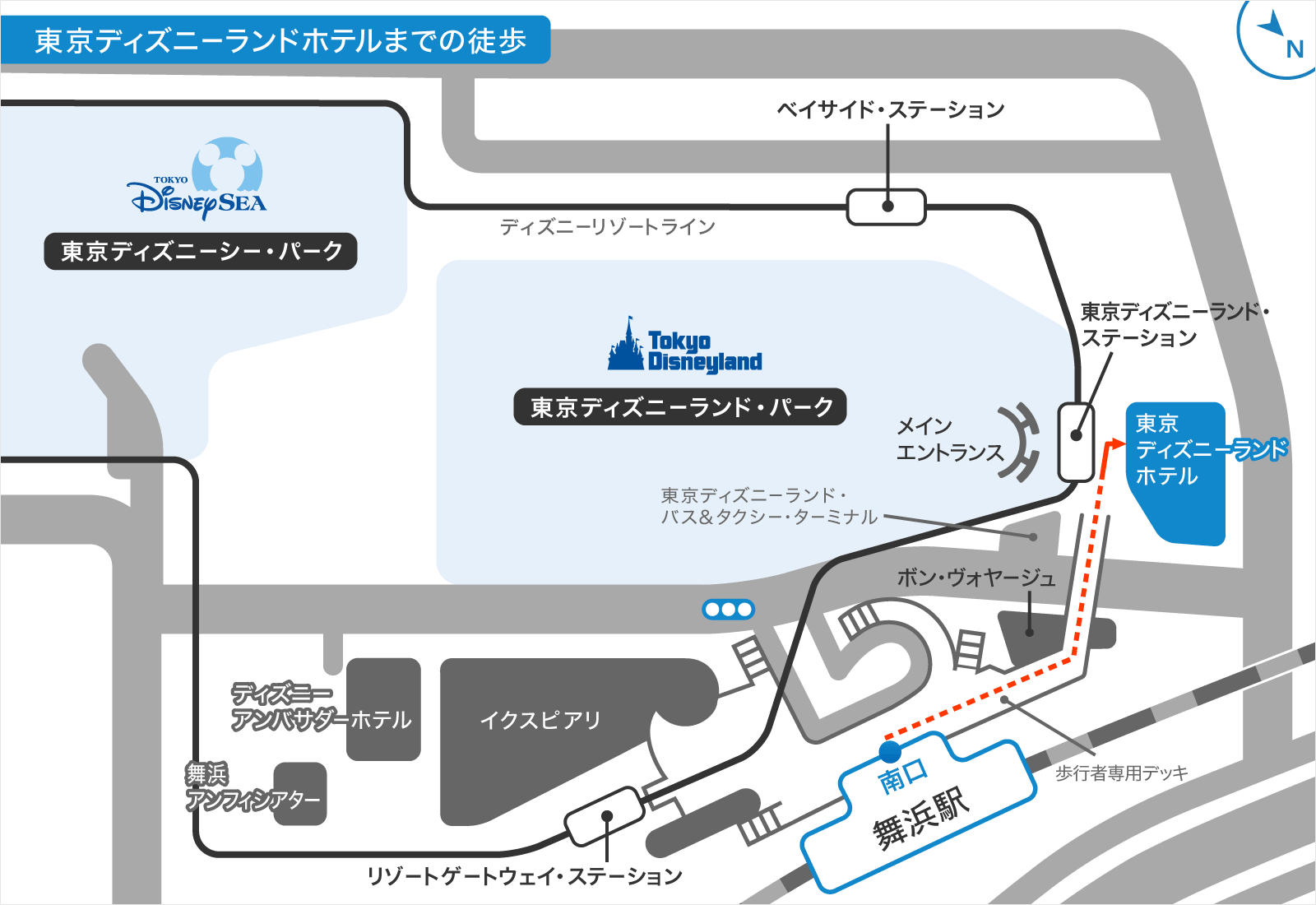 舞浜駅からディズニーランドは徒歩何分？実は歩きが最速な真相と最短ルート