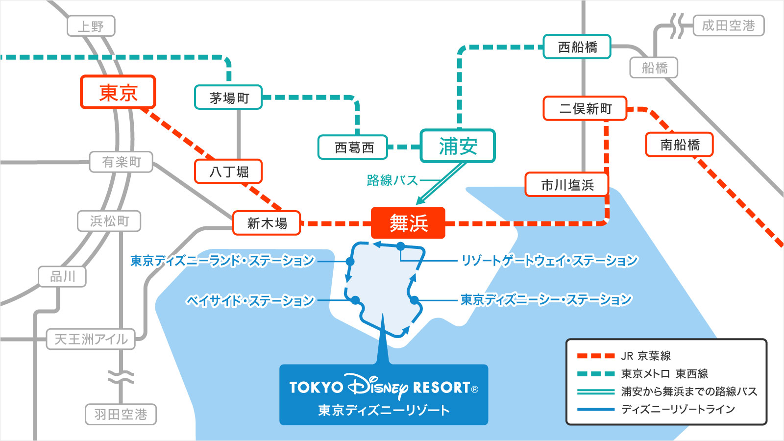 舞浜駅からリゾートラインへ迷わず行く全手順！徒歩比較と最新運賃