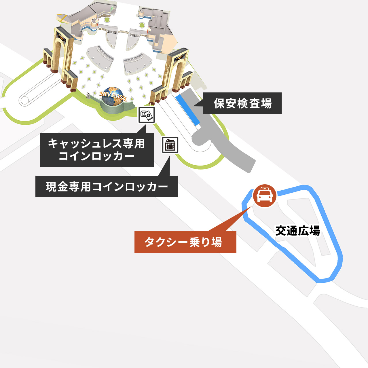 ユニバーサルシティ駅のタクシー乗り場はどこ？Usj閉園後の混雑を避ける穴場3選